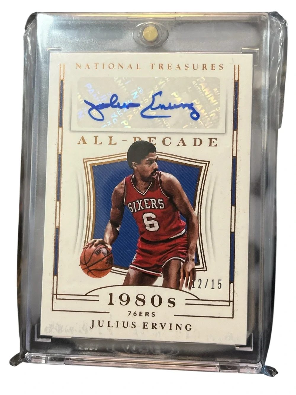 National Treasures Julius Erving All-Decade 1980s Autograph Card - bronze
